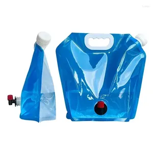 Bouteilles d'eau 10L Camping Plastique Sacs de rangement Soft Half Blue