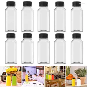 Water Flessen 10 Stuks 250Ml Plastic Dikker Transparante Sap Melk Ijskoffie Drankjes Met Cover Hervulbare Lege Fles