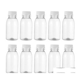 Waterflessen 10 stks 350 ml 200 ml transparante plastic melkopslag drank drinkende heldere sapfles voor buitendruppel levering huis otdqf