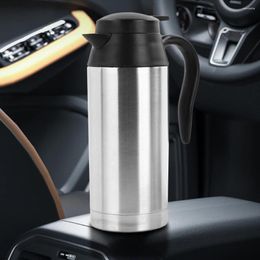 Botellas de agua 12/24V Taza de café para automóvil 750ml Hervidor Caldera Apagado automático Calefacción de acero inoxidable Taza de viaje Hervir Protección en seco