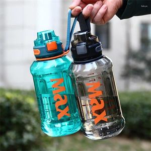 Bouteilles d'eau 1200 ml bouteille de sport grande capacité avec corde portable durable gym fitness extérieur buvant en plastique écologique
