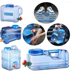 Bouteilles d'eau 12l pc seau transparent portable de thé à thé de bois de consommation de stockage pour conduite et camping en voiture extérieure