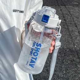Waterflessen 1500 ml draagbare sportfles grote capaciteit plastic drinken fitness gym fietsen waterdicht