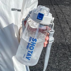 Bouteilles d'eau 1500ML bouteille de sport Portable grande capacité en plastique potable Fitness gymnase cyclisme étanche à l'eau