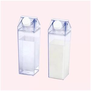 Botellas de agua de 17 oz Caja de almacenamiento de botella de cartón Transparente Copa de alta capacidad Copa de plástico Café Bebida Taza Original Drop Deliv DHNEI
