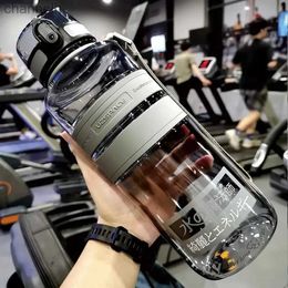 Bouteilles d'eau 1L 1.5L 2L Fitness bouteille d'eau de sport grande capacité en plastique écologique Portable étanche Shaker bouteille de boisson aux fruits sans BPA yq240320