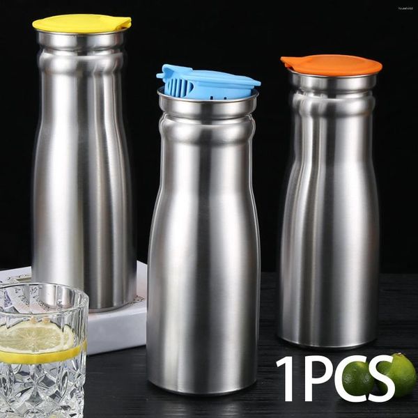 Bouteilles d'eau 1L Bouilloire fraîche domestique avec couvercle Bouteille en acier inoxydable Pichet Thé Cafetière pour la maison El Café Restaurant