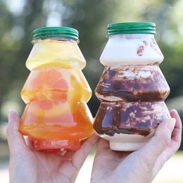 Bouteilles d'eau 1PC 500ml Arbre de Noël Sweet Jar DIY Cadeau Candy Cookie Snack Chocolat Emballage Année Boîtes de décoration