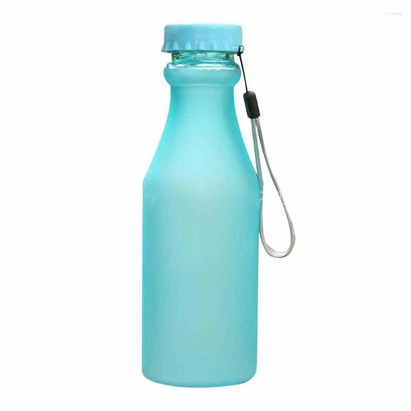 Botellas de agua, 1 unidad, botella de plástico esmerilado de 550ml, portátil, sin BPA, irrompible, a prueba de fugas, para viajes, al aire libre, Borraccia