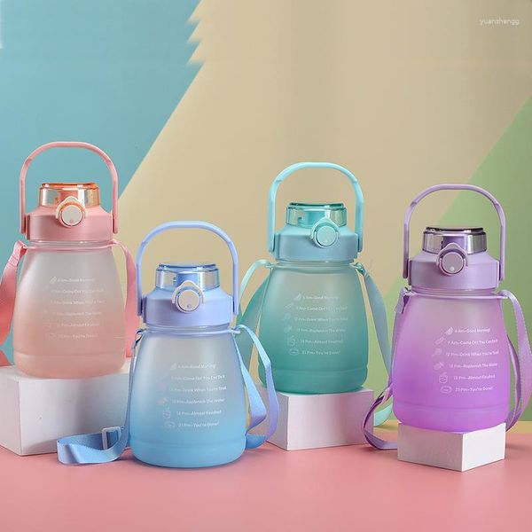 Botellas de agua 1 PC Big Beque Straw Cup Plastic Student's Alto apariencia de niños Gran capacidad Portable Portable