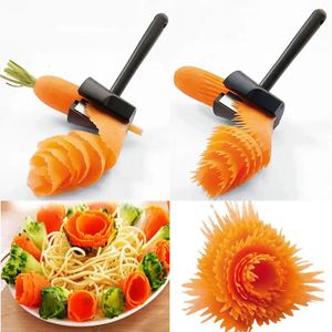 Bouteilles d'eau 1pc coupe-spirale carotte radis pomme de terre trancheuse fruits éplucheur sculpture fleur dispositif cuisine outil de légumes 231207