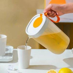 Bouteilles d'eau Pichet de 2,2 litres avec couvercle Poignée de carafe pour boissons froides Récipients de boissons Jus