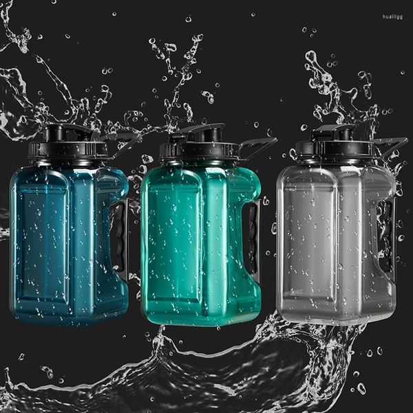 Botellas de agua 2.5l deportes cubo taza verano al aire libre fitness gran hervidor espacio creativo botella de plástico de gran capacidad