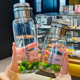 Bouteilles d'eau 2 litres bouteille en verre grande capacité avec poignée portable à boire drinkware café 750/1000/1200 ml