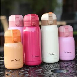 Waterflessen 200ml350ml Leuke Snoep Mini Thermos Cup Kinderen Cartoon Fles Roestvrij Staal Thermische Koffiemok Thermoskan geïsoleerd 231121