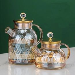 Bouteilles d'eau 2023 1000 ml 1800 ml bouteilles ensemble français ambre couleur diamant Kawaii théière bouilloire tasse thermique Pots accessoires de cuisine 231218