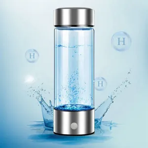Bouteilles d'eau 2024 420ML, Machine à hydrogène Portable, Rechargeable, tasse de santé en verre riche en hydrogène, adaptée aux voyages en famille
