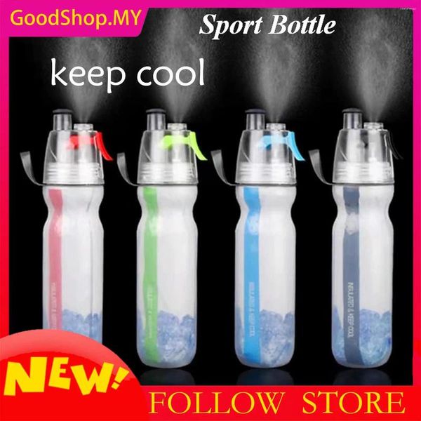 Botellas de agua 2024 Sports 17 oz/500 ml de enfriamiento Spray Pe PE Outdoor Mountain Bike Adecuado para Fitness and Cycling Bicycle