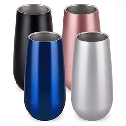 Botellas de agua 20 unids a granel 6 oz vaso de vino mini copas de champán aisladas tazas de cóctel de acero inoxidable con tapa para regalo de damas de honor