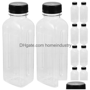 Botellas de agua 25 PCS Botella de jugo Bebida vacía Contenedores de refrigerador transparente Leche de plástico Beber Entrega de gota DHMRW