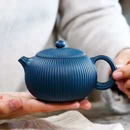 Bouteilles d'eau 260CC véritable théière Yixing à la main azur argile Xishi Pot bouilloire chinoise Kung Fu Zisha service à thé pur Teaware 231214