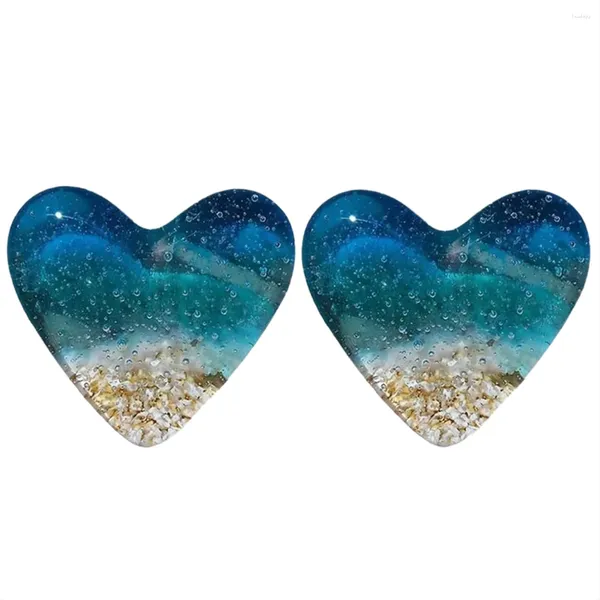 Bouteilles d'eau 2x Verre Beach Pocket Heart Token Fusionné Étoile de mer faite à la main