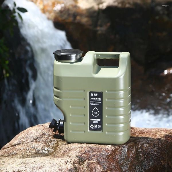 Bouteilles d'eau 3,2 gallons / 12L Jug Food Grade PE BPA Free Storage Carrier Multifonction pour le camping / randonnée en plein air