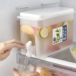 Bouteilles d'eau Pichet froid en plastique de 3,5 litres avec robinet Conteneur Distributeur de jus de citron Distributeur de boisson Réfrigérateur Bouilloire