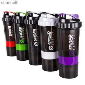 Bouteilles d'eau 3 couches Shaker bouteille de protéine poudre Shake tasse grande capacité bouteille d'eau en plastique tasse de mélange musculation exercice bouteille yq240320