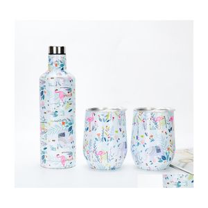 Botellas de agua 3 piezas termo caja de regalo creativa tazas de coche tazas de café 304 acero inoxidable deportes vino personalizado Vtky2100 Drop Delivery Dhdcq