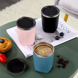 Bouteilles d'eau 300ML café tasse thermique en acier inoxydable tasse à café étanche bouteille isolée lait thé boisson froide
