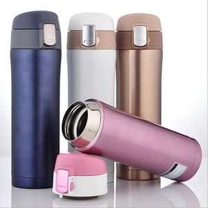 Bouteilles d'eau 304 acier inoxydable 500 ml Thermos tasse bouteille thermique boisson bouteille d'eau flacons sous vide Drinkware tasse isolée couleur unie 230309