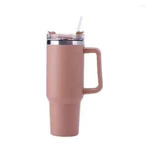 Botellas de agua Vaso aislado al vacío de acero inoxidable 304 con tapa y pajita para té helado o batido de café Más 40 oz