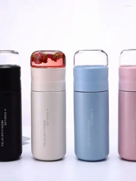 Bouteilles d'eau 316 en acier inoxydable à thé séparant la tasse nette de préservation de chaleur rouge portable pour femelle