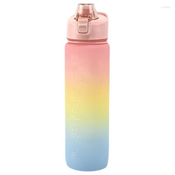 Bouteilles d'eau 34 oz en plastique Flip Top Drink Drink avec filtre Portable Tour Randonnée