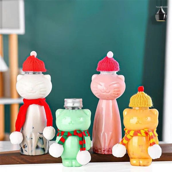 Bouteilles d'eau 350 ml 500 ml bouteille de chat de dessin animé Kawaii gobelets en plastique Nail Art bricolage bonbons bijoux stockage