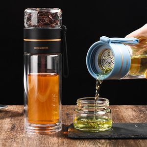 Bouteilles d'eau 350ml400ml verre infuseur à thé bouteille séparation tasse Double couche Portable tasse créative maison bouteille 221025