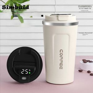 Waterflessen 380 ml 510 ml slimme thermosfles voor koffie -led temperatuurdisplay thermische mok geïsoleerde tumbler taza termica garrafa copo 230320