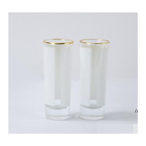 Bouteilles d'eau 3oz Sublimation S Verres Tumbler Blanc Golden Rim Vin Transfert de chaleur Impression Blank par Sea Drop Livraison Home Garden OTBV0