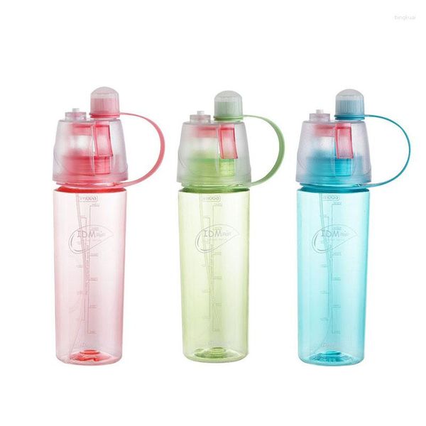 Botellas de agua de 400/600ml, botella de plástico creativa para niños, bonita bebida deportiva en aerosol, gimnasio, libre de BPA para beber y viajar