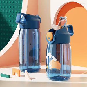 Waterflessen 400 ml/550 ml Hoge Kwaliteit Tritan Materiaal Kids Fles Met Stro Lekvrije BPA Gratis duurzaam Plastic Drinken