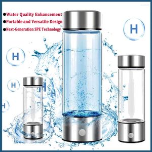 Bouteilles d'eau 420 ml de bouteille hydrogène portable en verre riche tasse à grande capacité ionizer machine pour boire quotidien