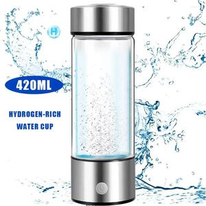 Waterflessen 420ml Waterstofbeker Elektrische rijke generatorfles Draagbare super antioxidantfilter Gezondheid