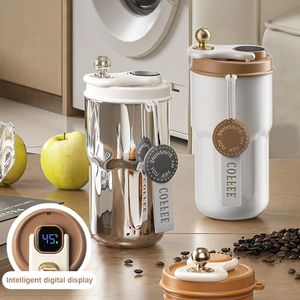 Bouteilles d'eau 420 ml bouteille thermos intelligente pour café LED affichage de la température tasse 316 gobelet en acier inoxydable Camping cadeau de noël 230919