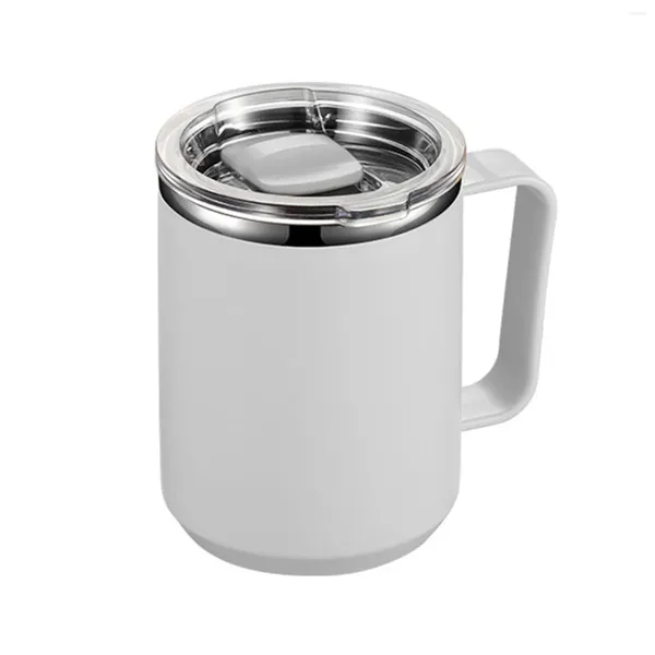 Botellas de agua Taza de café de acero inoxidable de 450 ml Taza de leche de té a prueba de fugas para la oficina Hogar Postre Desayuno Niños Adultos