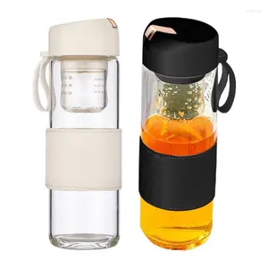 Bouteilles d'eau 450ml bouteille de thé magnétique et séparation tasse en verre avec filtre infuseur gobelet verrerie ensemble pour la maison