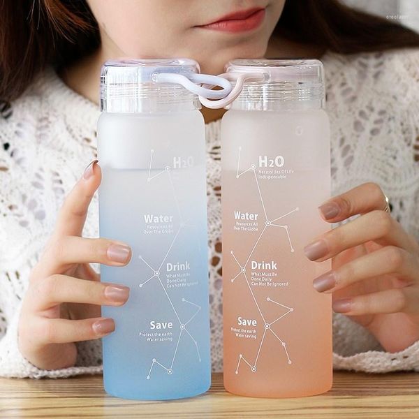 Bouteilles d'eau 460ml Bouteille en verre Creative Constellations Contient un couvercle et une corde pour un transport facile Cute Student Cup Kawaii's Eco