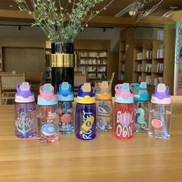 Botellas de agua 480ml Kids Sippy Cup Alimentación de dibujos animados creativos con pajitas y tapas A prueba de derrames Tazas de bebidas portátiles para niños pequeños