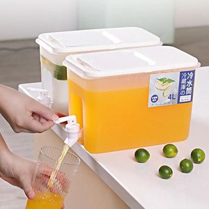 Waterflessen 4L koelkast koude ketel multifunctionele dispenser grote capaciteit koelkastcontainer voor keuken