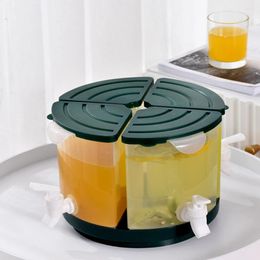 Bouteilles d'eau 5.5L Bouilloire froide à quatre compartiments avec robinet mis dans le seau rotatif de lait de jus de réfrigérateur